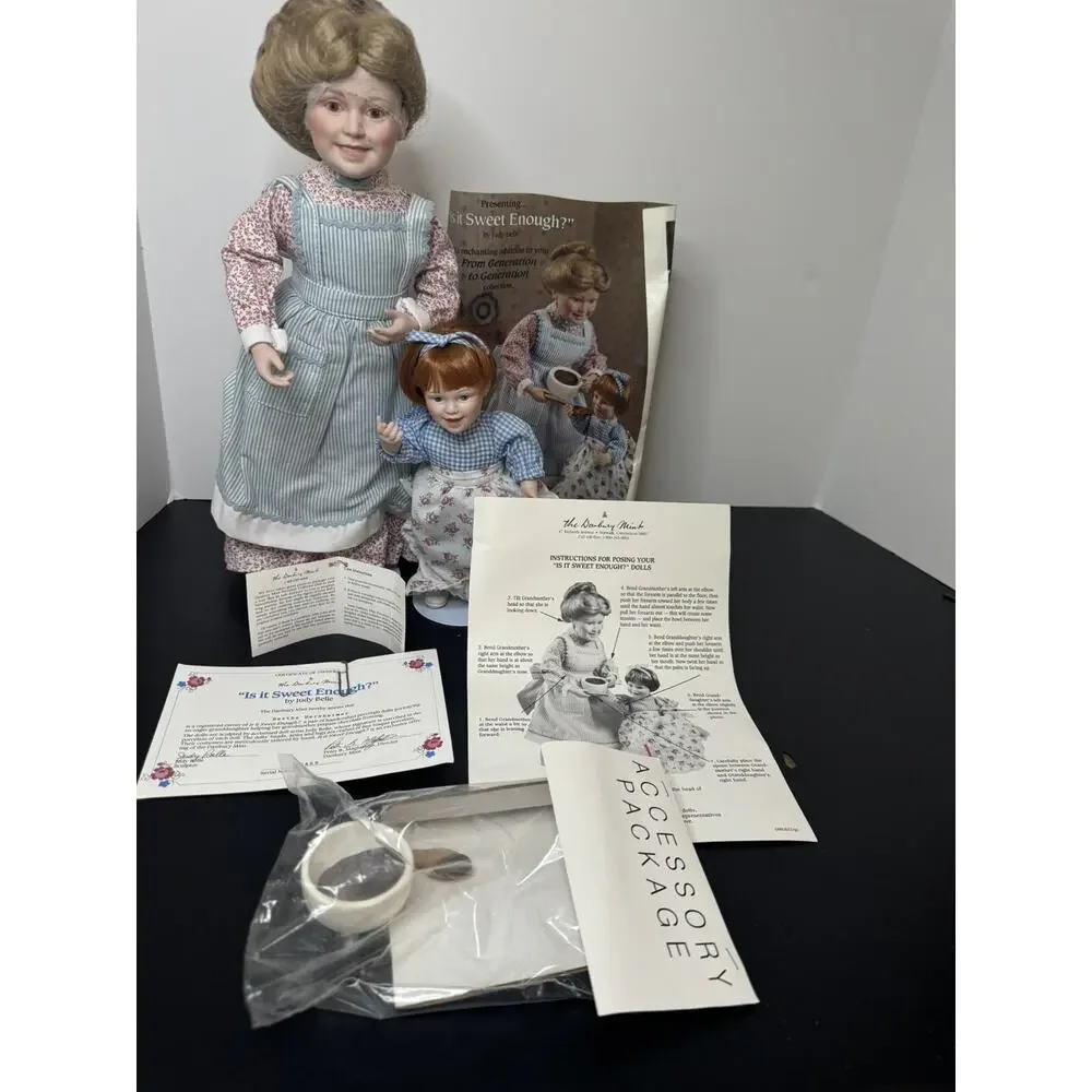 Danbury Mint Is it Sweet Enough?‎ Porcelain Mother Daughter Dolls by Judy Belle